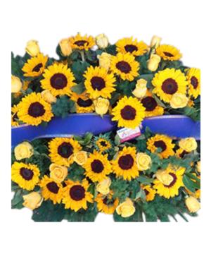 Cuscino funebre girasoli