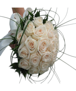 Bouquet da sposa Rose rifinito con foglie