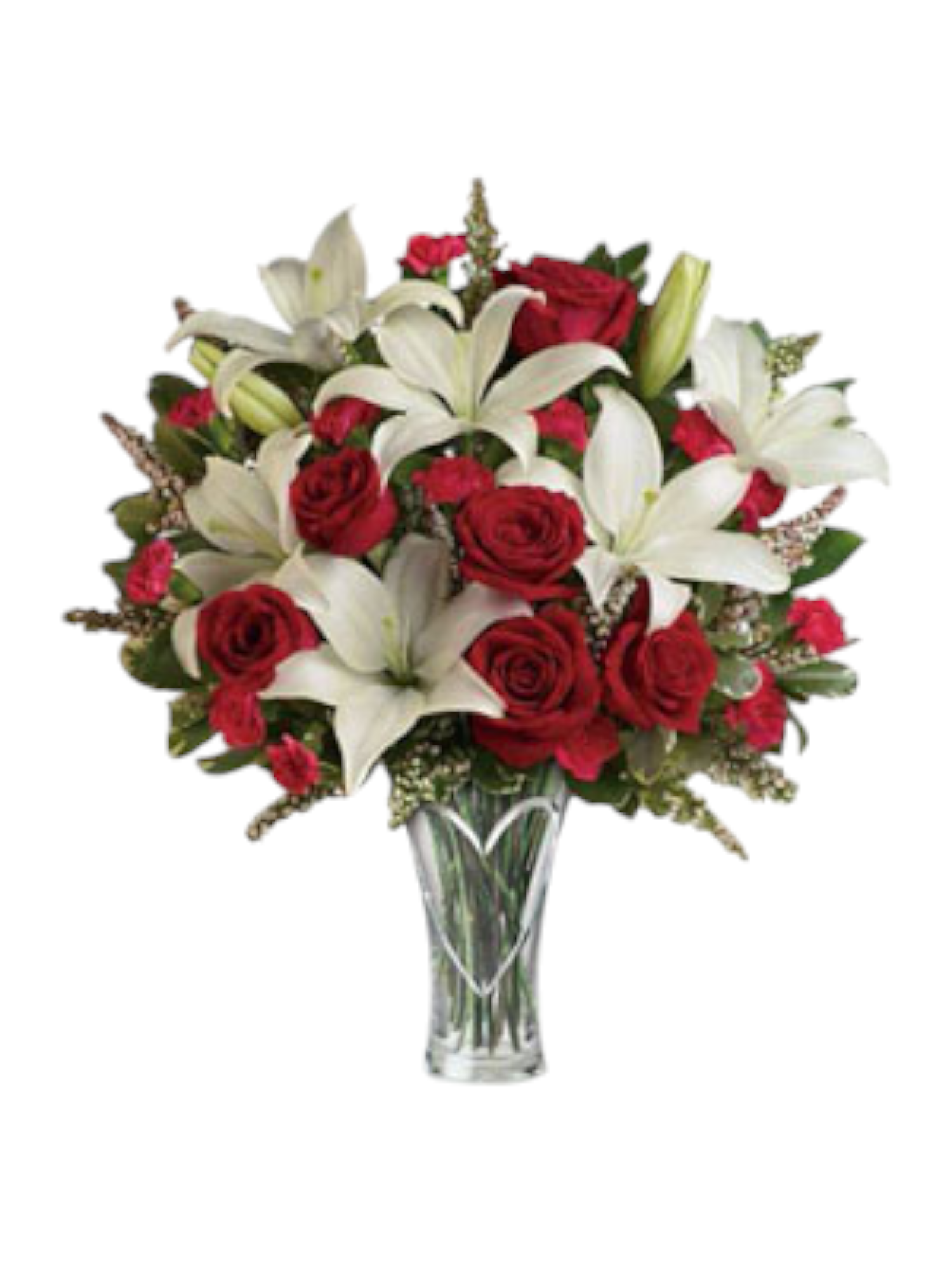 Featured image for “Bouquet  12 Rose rosse a gambo corto e stargazer”