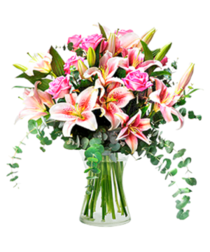 Bouquet lilium bicolore e rose