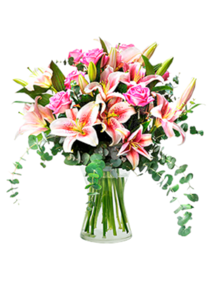 Bouquet lilium bicolore e rose