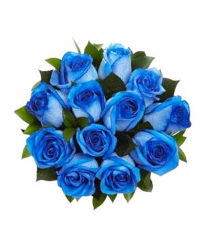 Bouquet 12 rose blu gambo corto