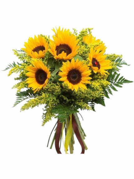 Bouquet girasoli e solidago