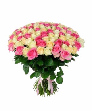 Bouquet di rose rosa e bianche