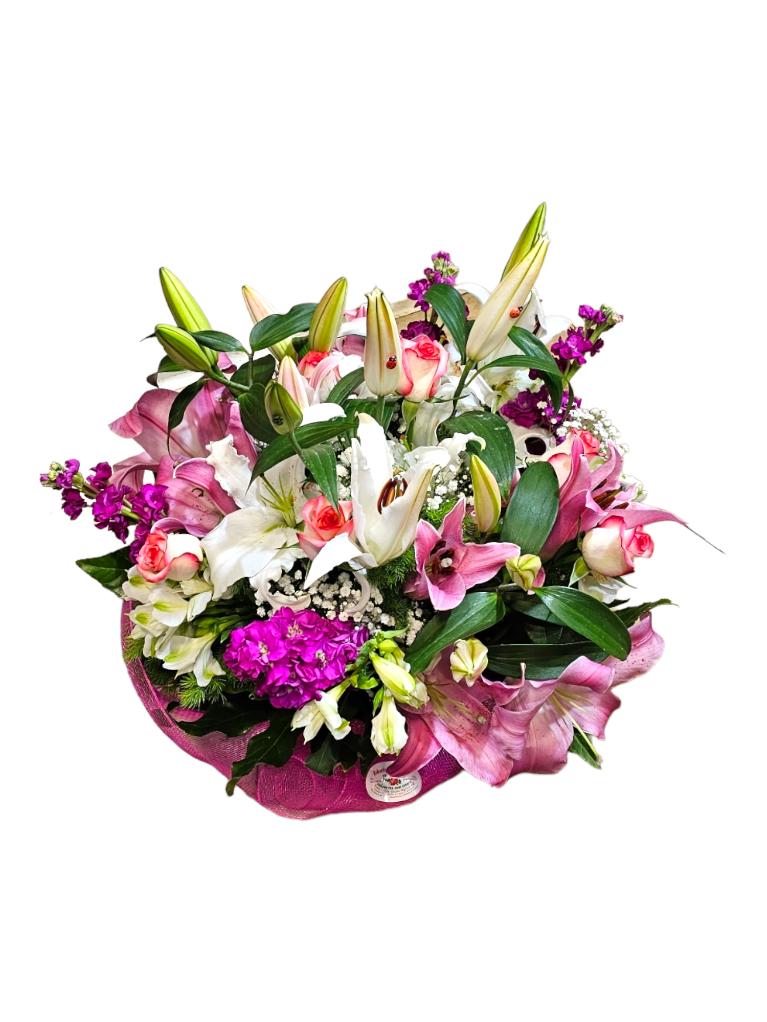 Featured image for “Bouquet di lilium profumato e roselline”