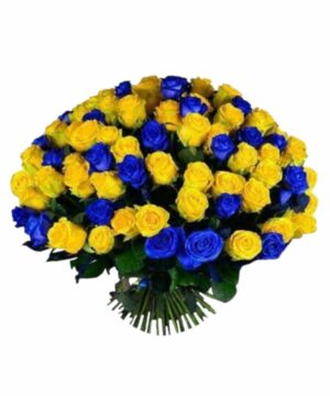 Bouquet di rose blu e gialle