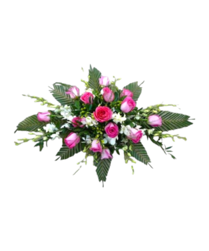 Centro tavola ovale rose fucsia