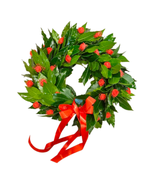 Coroncina per laurea con roselline (artificiali) rosse