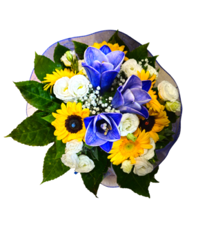 Bouquet girasoli lilium blu