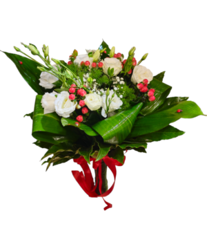 Bouquet per laurea elisiantus e hypericum