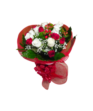 Bouquet per laurea rose rosse e hypericum