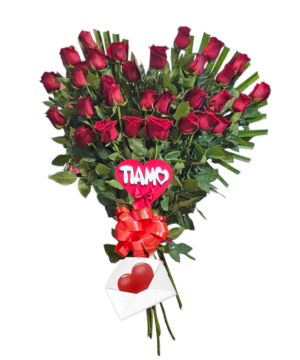 Rose rosse a cuore