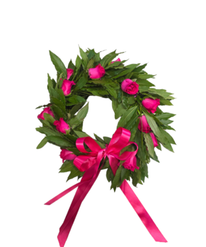 Coroncina con rose fucsia