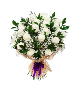 Bouquet funebre di rose bianche