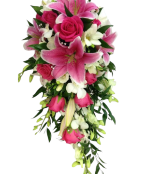 Bouquet da sposa lilium rosa