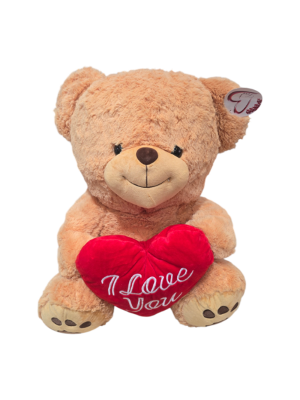 Orso marrone con cuore rosso