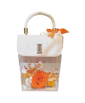 Borsa con rosa stabilizzata