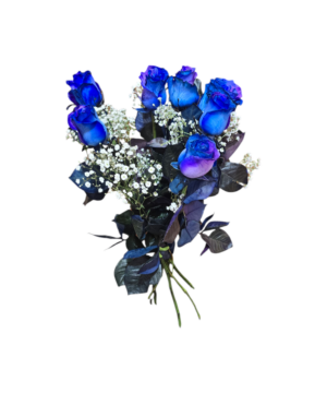 Bouquet di 7 Rose blu a gambo lungo
