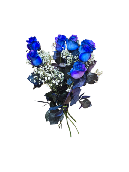 Bouquet di 7 Rose blu a gambo lungo