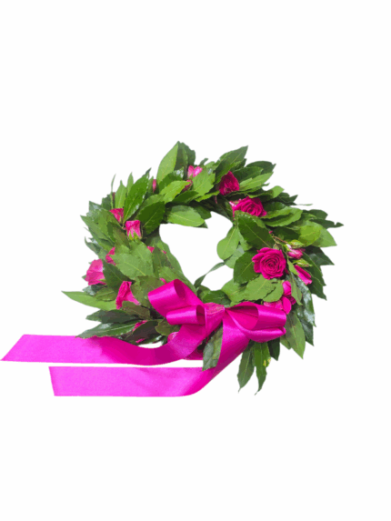 Coroncina per laurea con rose fucsia piccole