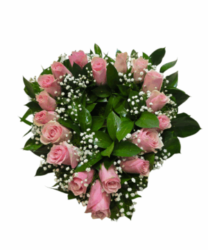 Cuore di rose rosa