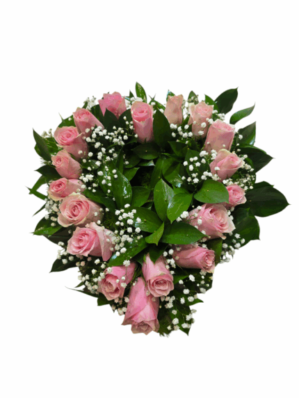 Cuore di rose rosa